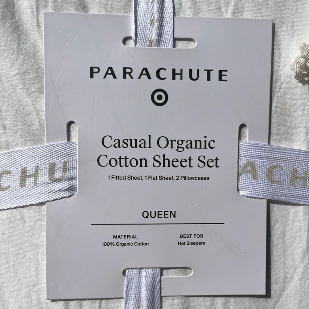 Parachute Casual Organic Cotton Sheet Set - White (Queen)